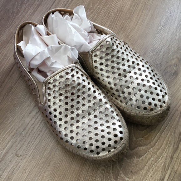 Loeffler Randall espadrille shoes 9 gold Rowan - Picture 3 of 5